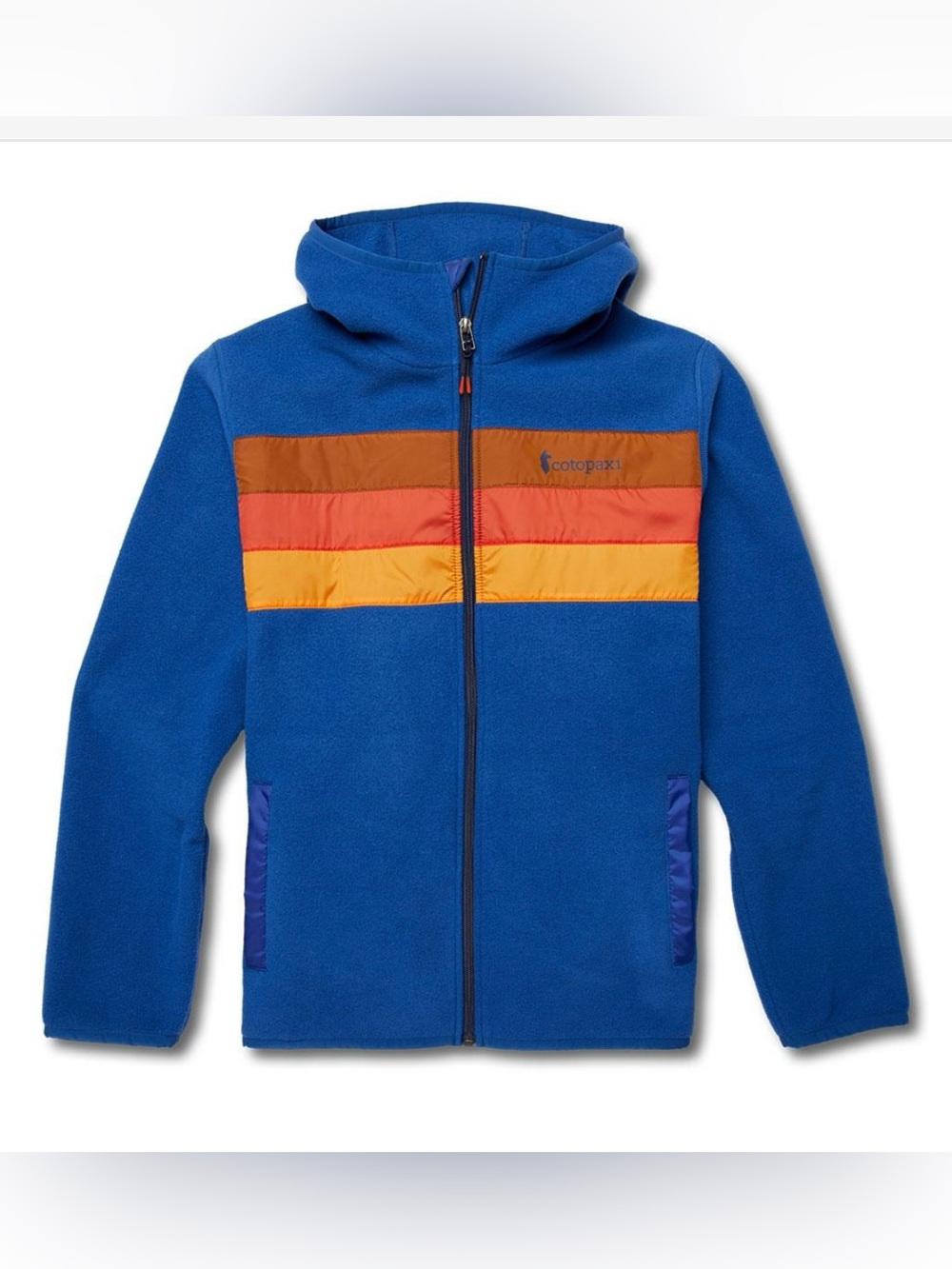 Cotopaxi Teca Fleece Hooded Full Zip Jacket Gulf Shores Blue Gorpcore-Large